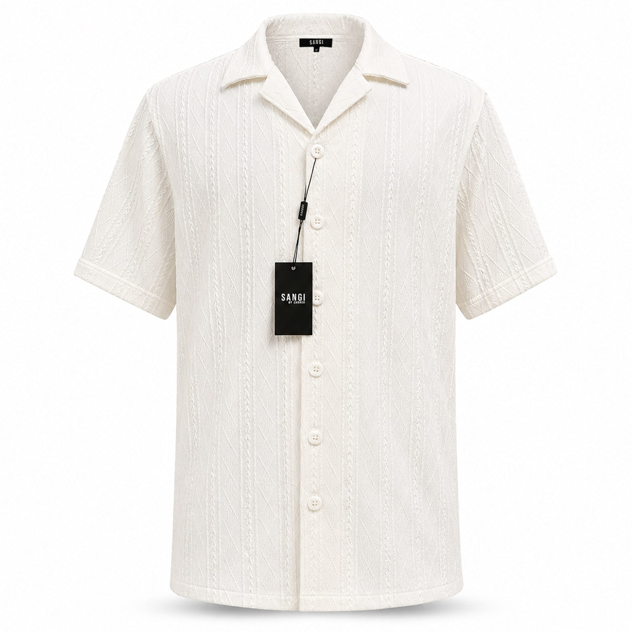 ZANJAN INC DBA BASSIRI S S T Sangi Men’s Textured Short Sleeve Shirt & Short Set/T-126