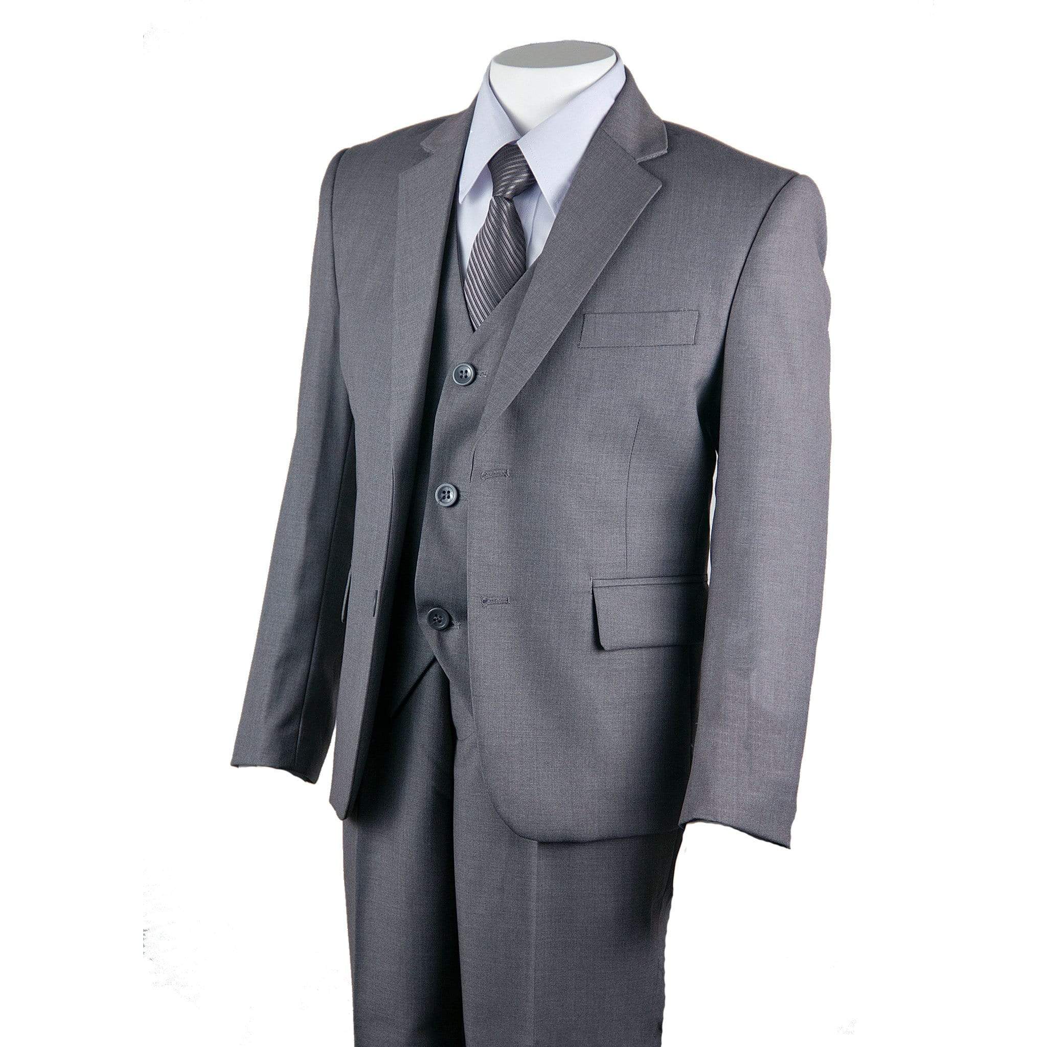 KNY MENSWEAR, INC. U SB GRAY / 8 JUNIOR BOYS 5 PIECE SUIT B-160