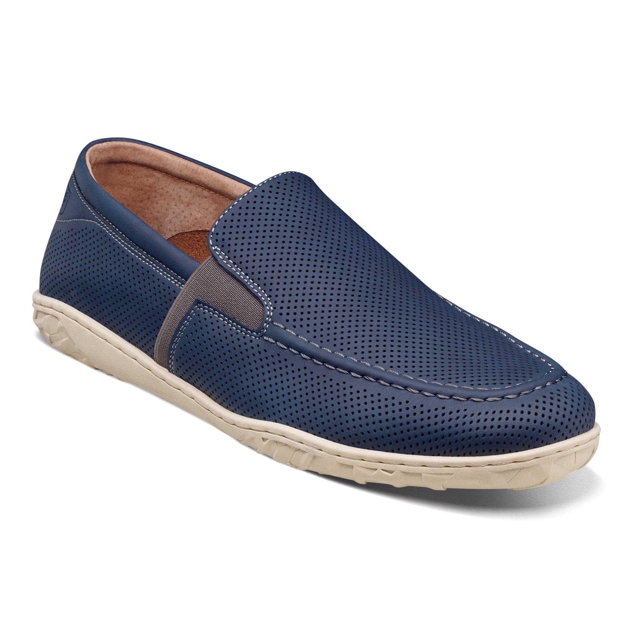 STACY ADAMS SHOE COMPANY F T 410NAVY / 8.5 ILAN Perforated Moc Toe Slip On/25512