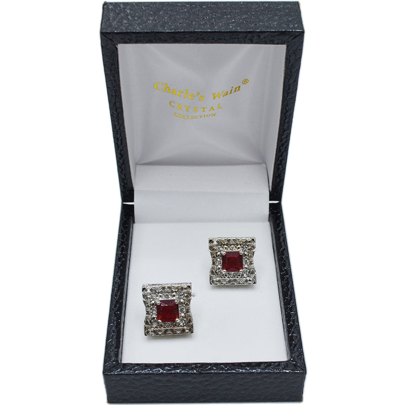 SQUARE CUFFLINK/RED