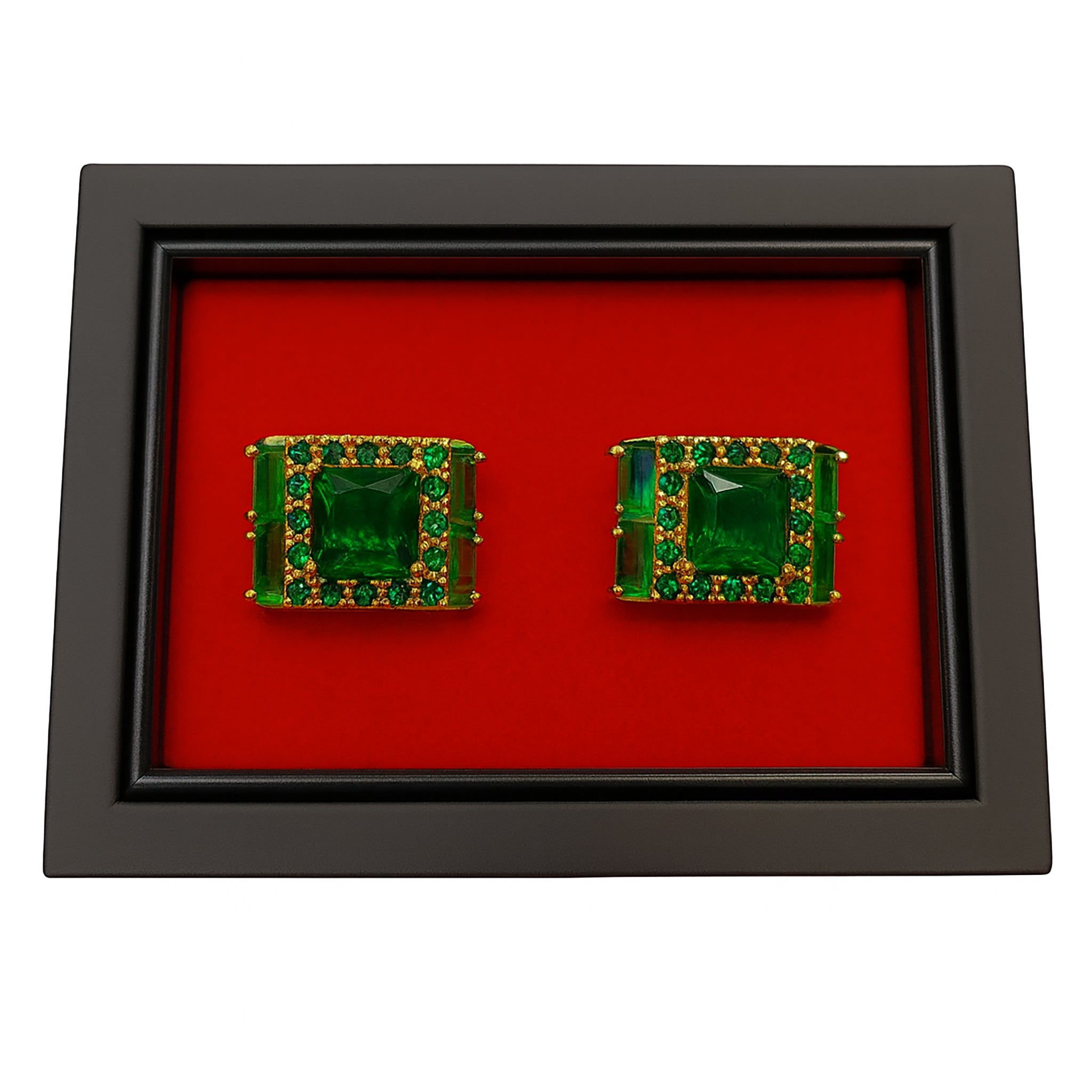 Emerald Green & Gold Statement Cufflinks