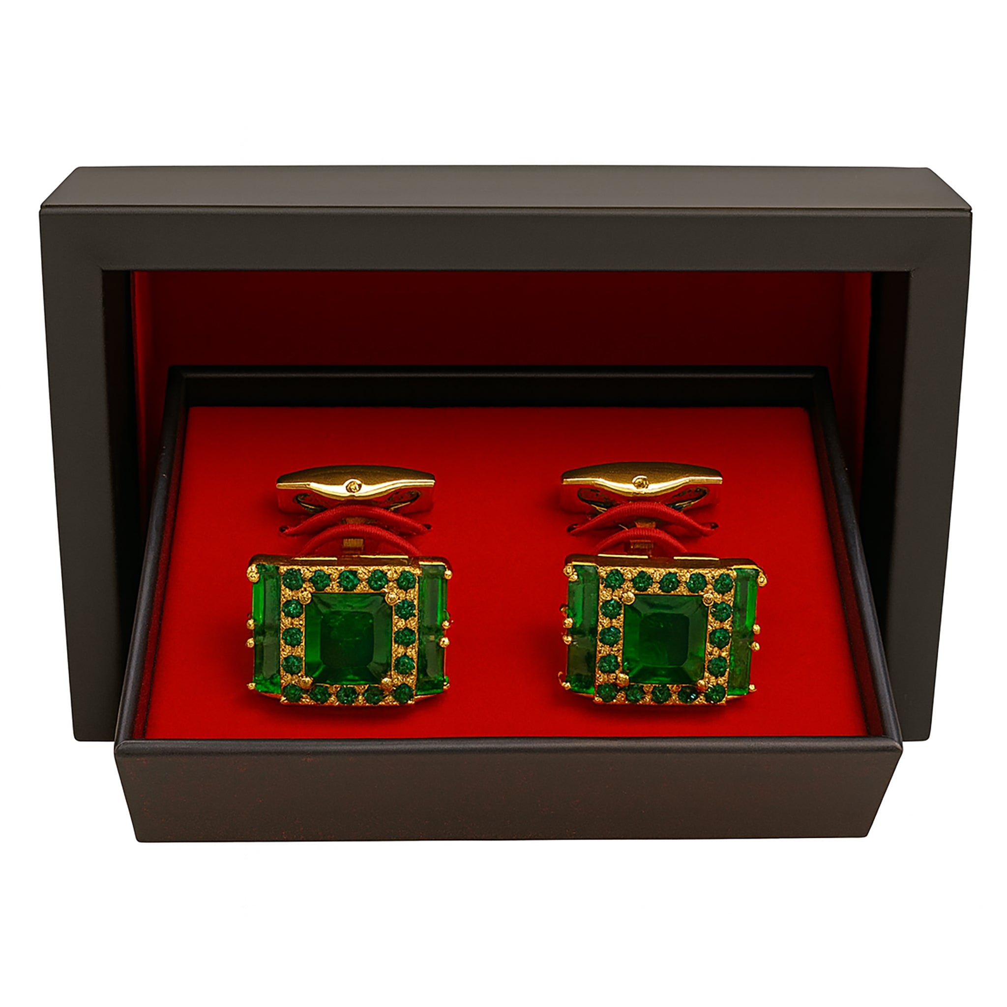 Emerald Green & Gold Statement Cufflinks