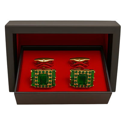 Emerald Green & Gold Statement Cufflinks