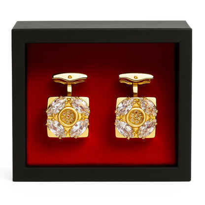 Gold & Crystal Radiance Cufflinks