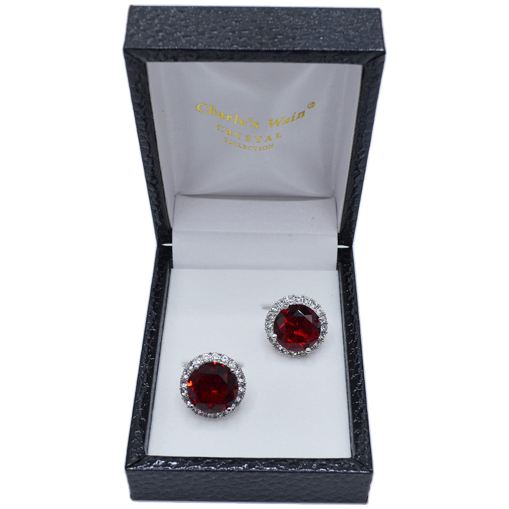 ROUND CRYSTAL CUFF LINKS