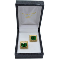 GOLD CUFFLINK WITH STONE