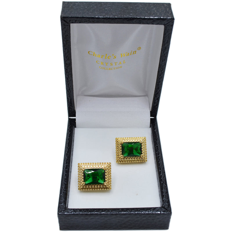 GOLD CUFFLINK WITH STONE