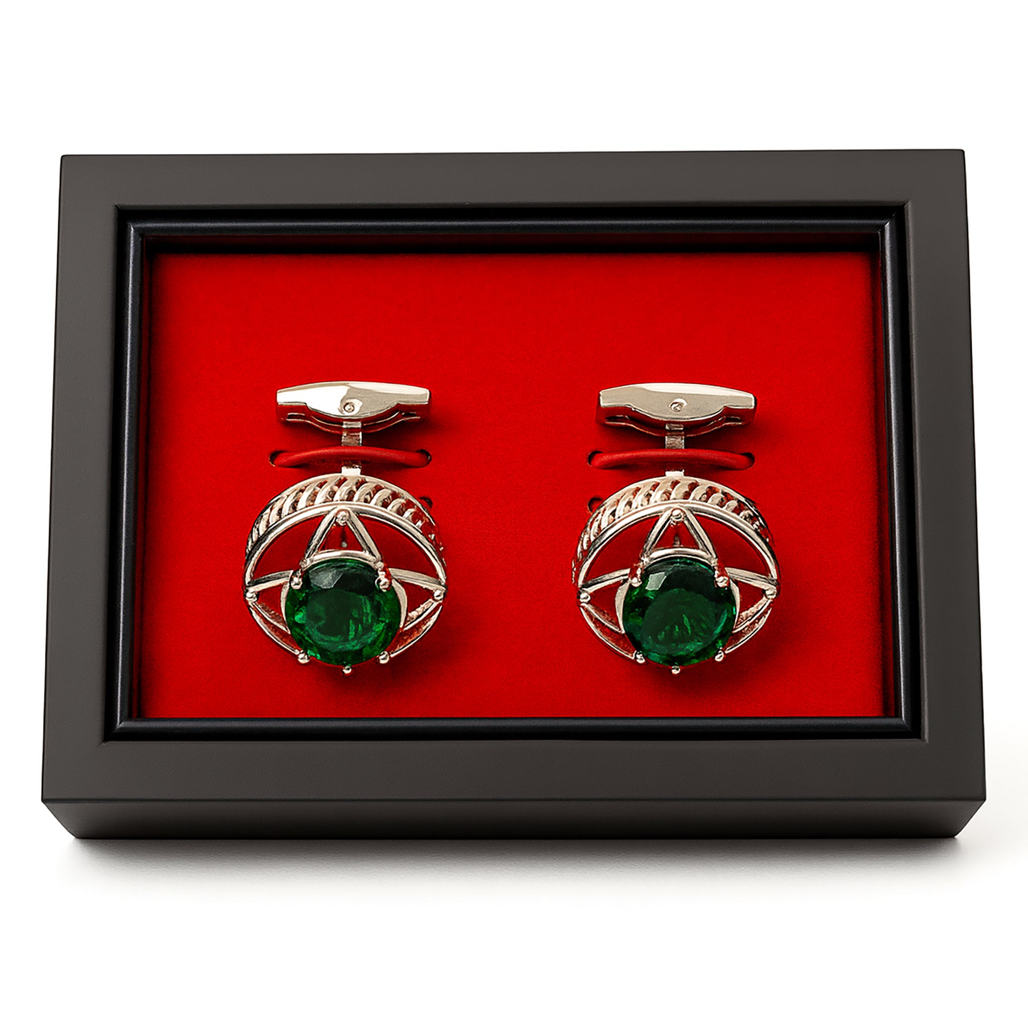 Golden& Emerald Star Emblem Cufflinks