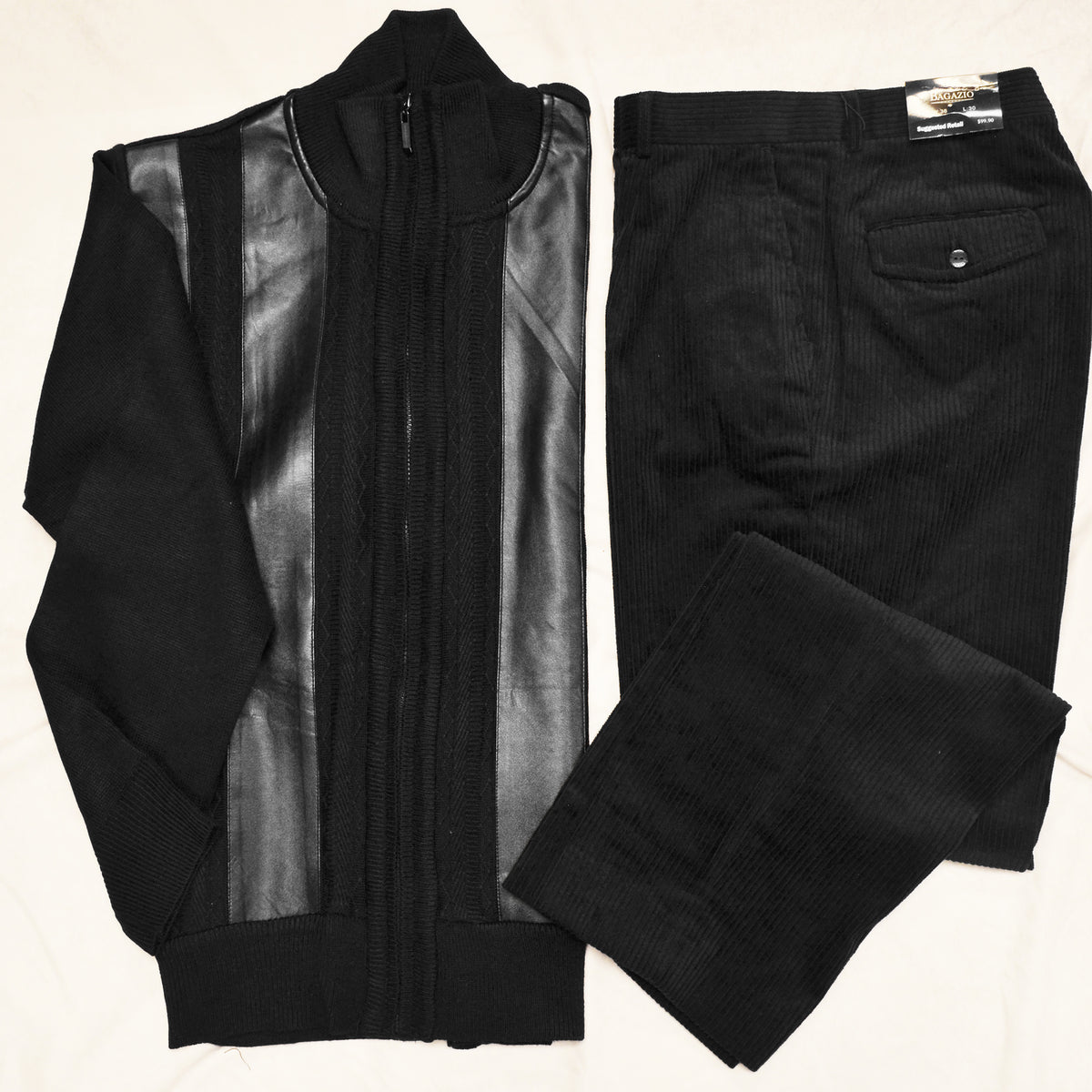 BUNDLE/BLACK PU&CORDUROY