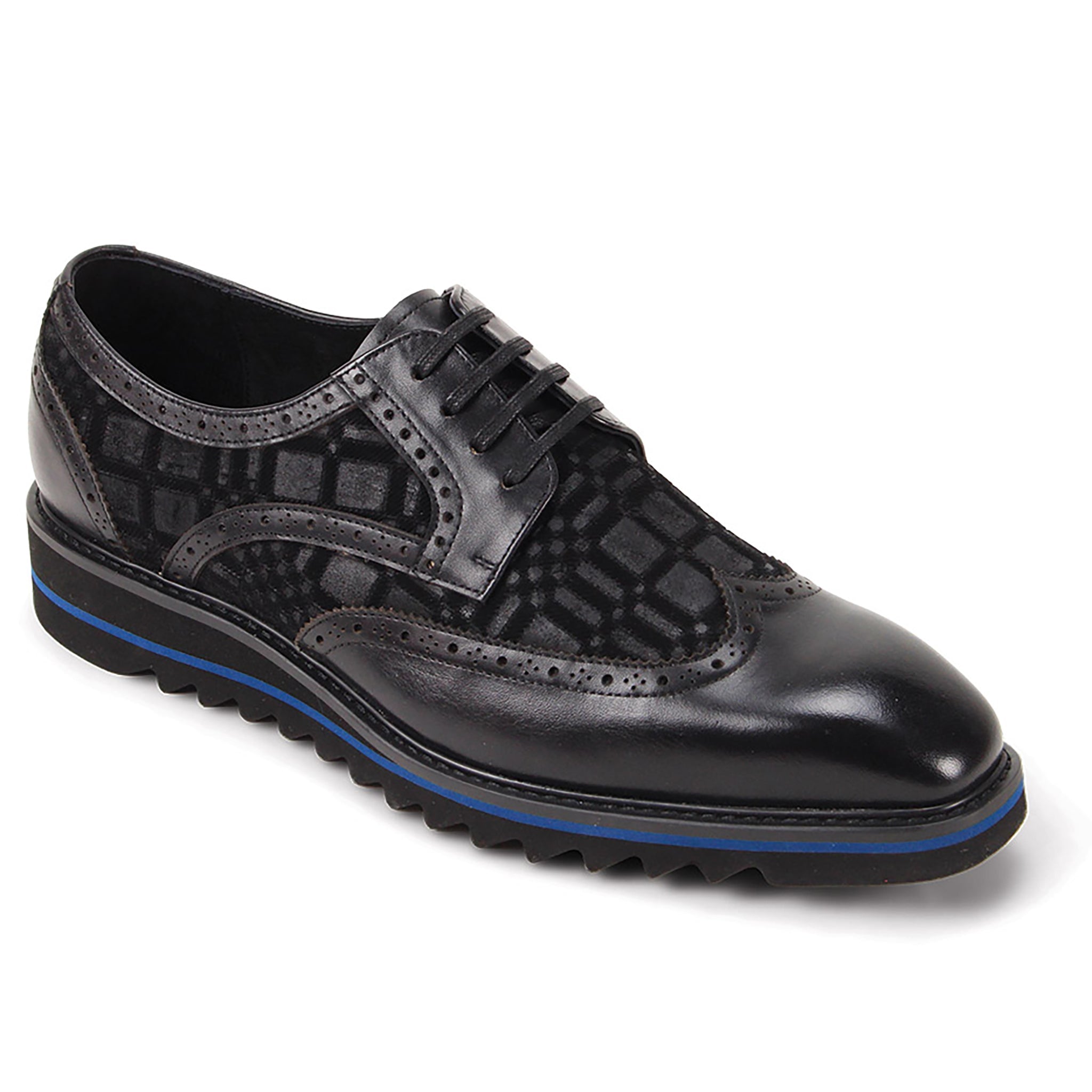 GIOVANNI LEATHER SHOES-RAVEN