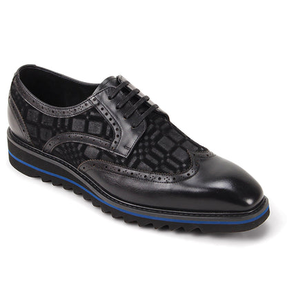 GIOVANNI LEATHER SHOES-RAVEN