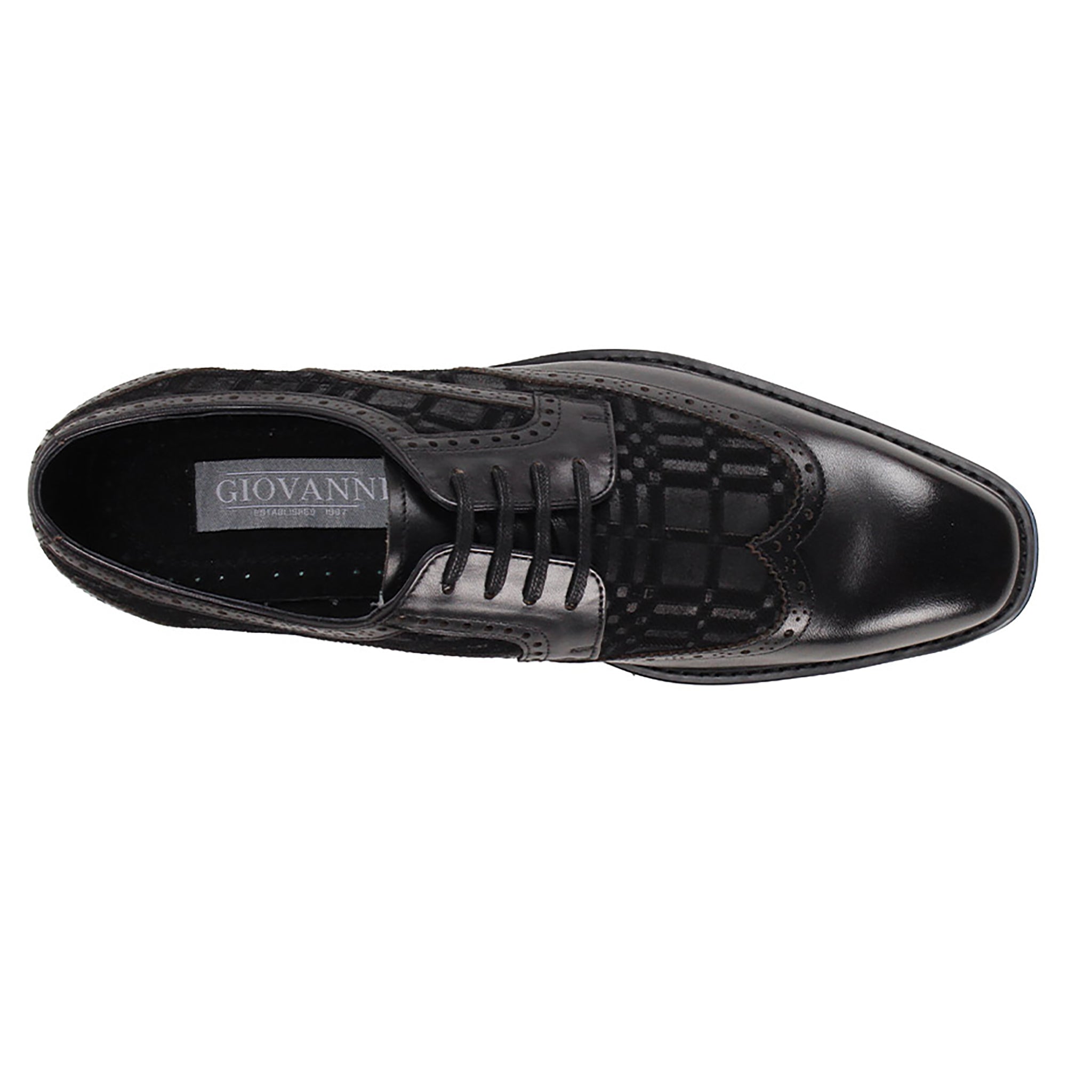 GIOVANNI LEATHER SHOES-RAVEN