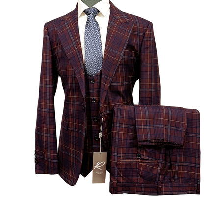 Tom 3Pcs Suit by Rossiman-Check Pattern