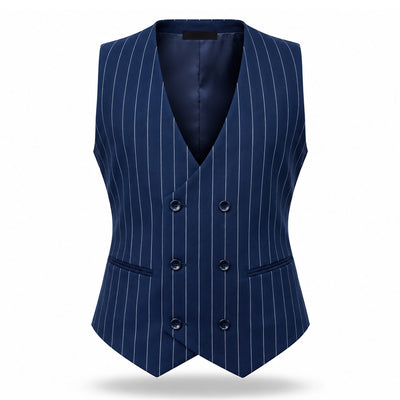 AMATZIA BGD LLC U D Ideal Peak Lapel Double-Breasted Vested Suit -9190