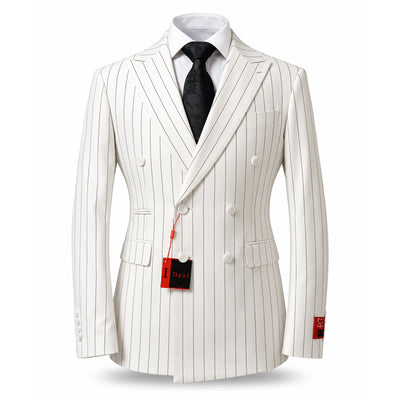 AMATZIA BGD LLC U D Ideal Peak Lapel Double-Breasted Vested Suit -9190