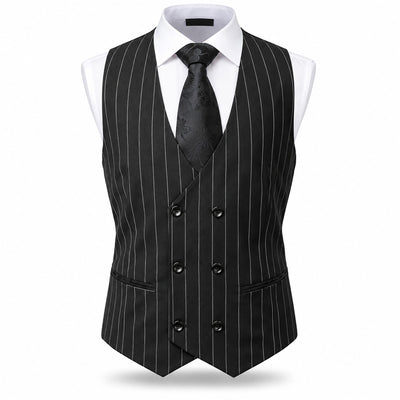 AMATZIA BGD LLC U D Ideal Peak Lapel Double-Breasted Vested Suit -9190
