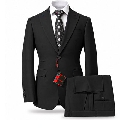 AMATZIA BGD LLC U S M BLACK / 36R Ideal Peak Lapel 2-Piece Suit-80046