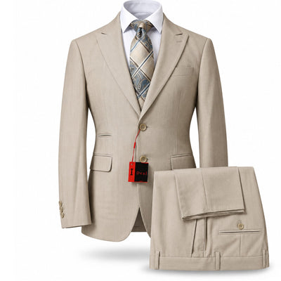 AMATZIA BGD LLC U S M TAN / 38R Ideal Peak Lapel 2-Piece Suit-80046