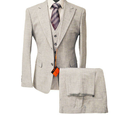 amatzia bgd llc u sm lt.gray / 36 reg ideal vested suit