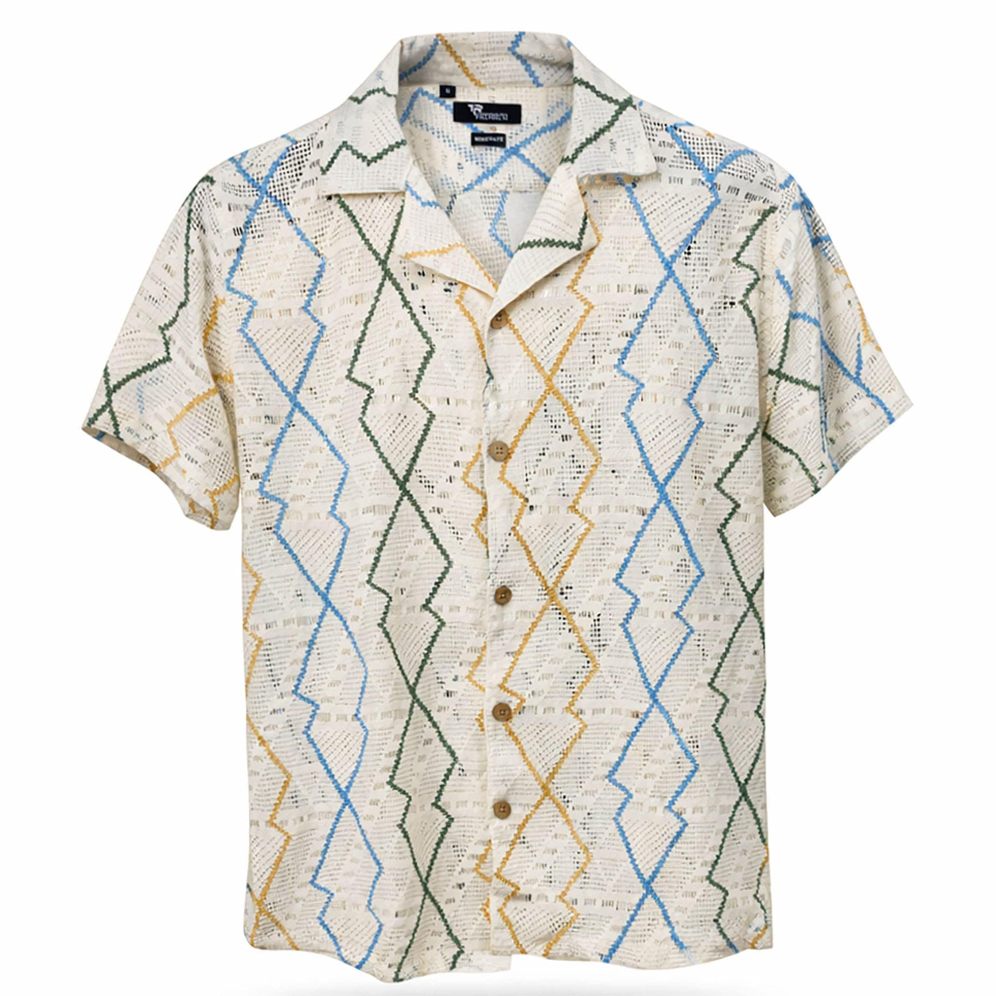 B.S.D TRADING COMPANY S A S 3010 / MED Premium  Short Sleeve Shirt Textured Summer Button-Up/Trsh