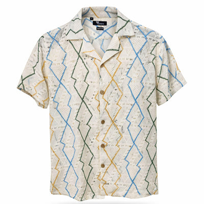B.S.D TRADING COMPANY S A S 3010 / MED Premium  Short Sleeve Shirt Textured Summer Button-Up/Trsh