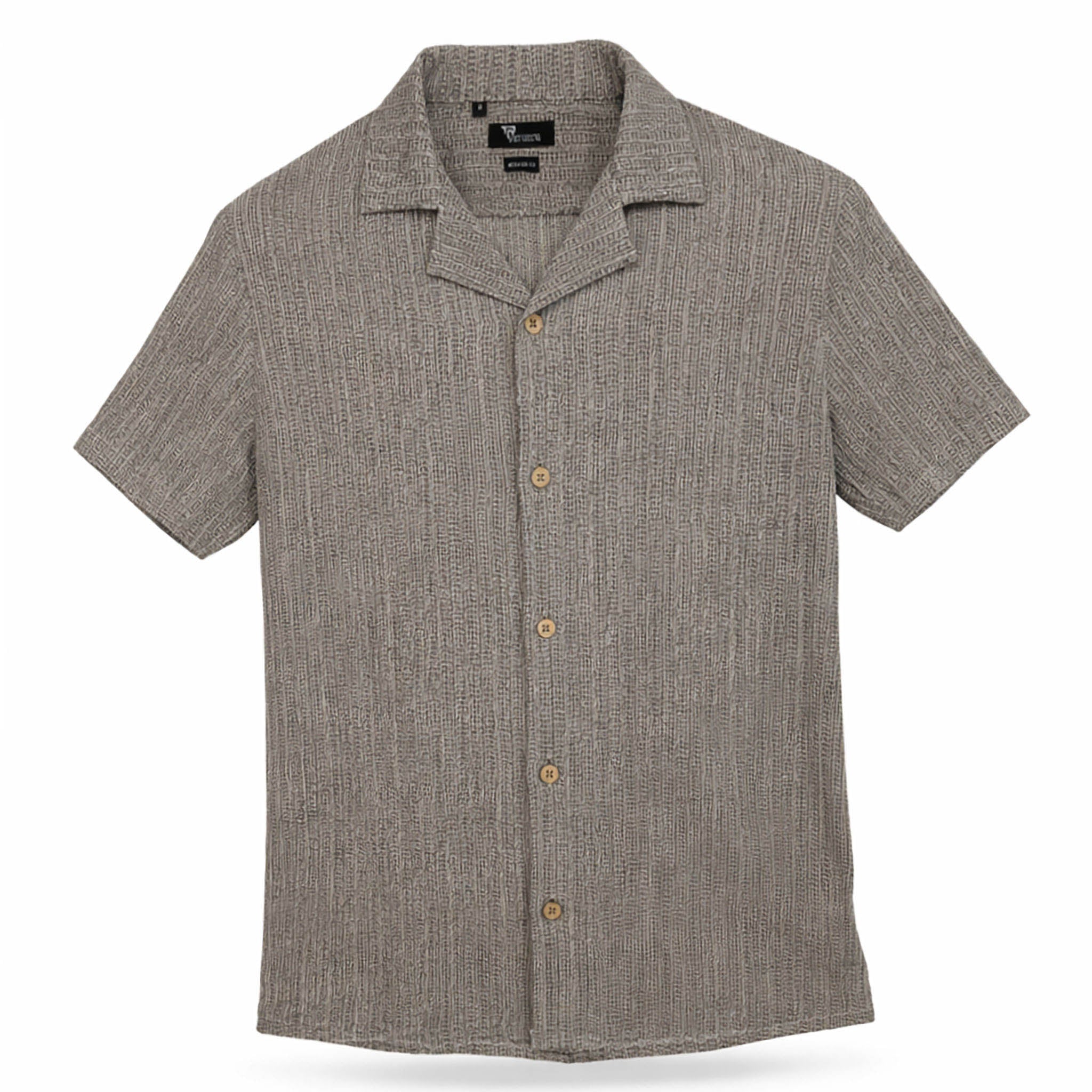 B.S.D TRADING COMPANY S A S 3013 / MED Premium  Short Sleeve Shirt Textured Summer Button-Up/Trsh