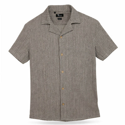 B.S.D TRADING COMPANY S A S 3013 / MED Premium  Short Sleeve Shirt Textured Summer Button-Up/Trsh