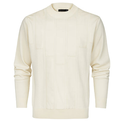 BAGAZIO K S IVORY / M BAGAZIO Crew Neck Sweater with Front Panel Detailing-BMN1751