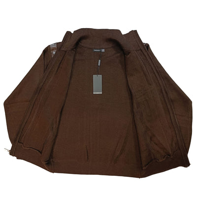 BAGAZIO T K Bagazio Full-Zip Knit Jacket with Leather-Look Panels-Bm2463