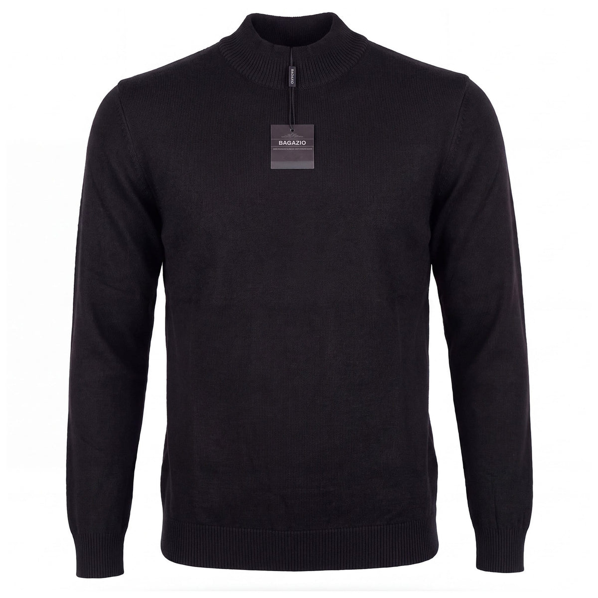 BAGAZIO T P L BLACK / MED Bagazio Men’s Mock Lightweight Knit-Bm2284