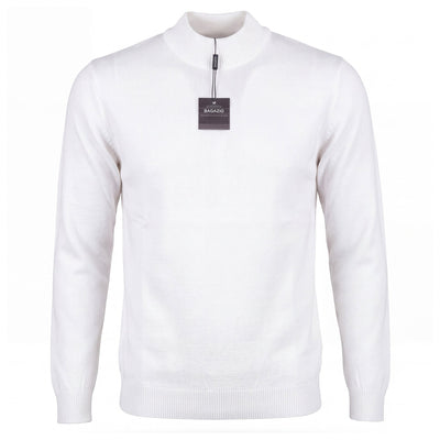 BAGAZIO T P L WHITE / LARG Bagazio Men’s Mock Lightweight Knit-Bm2284