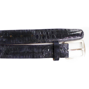 BELVEDERE Belts Navy / 44 Belvedere-Crocodile belt -Caiman