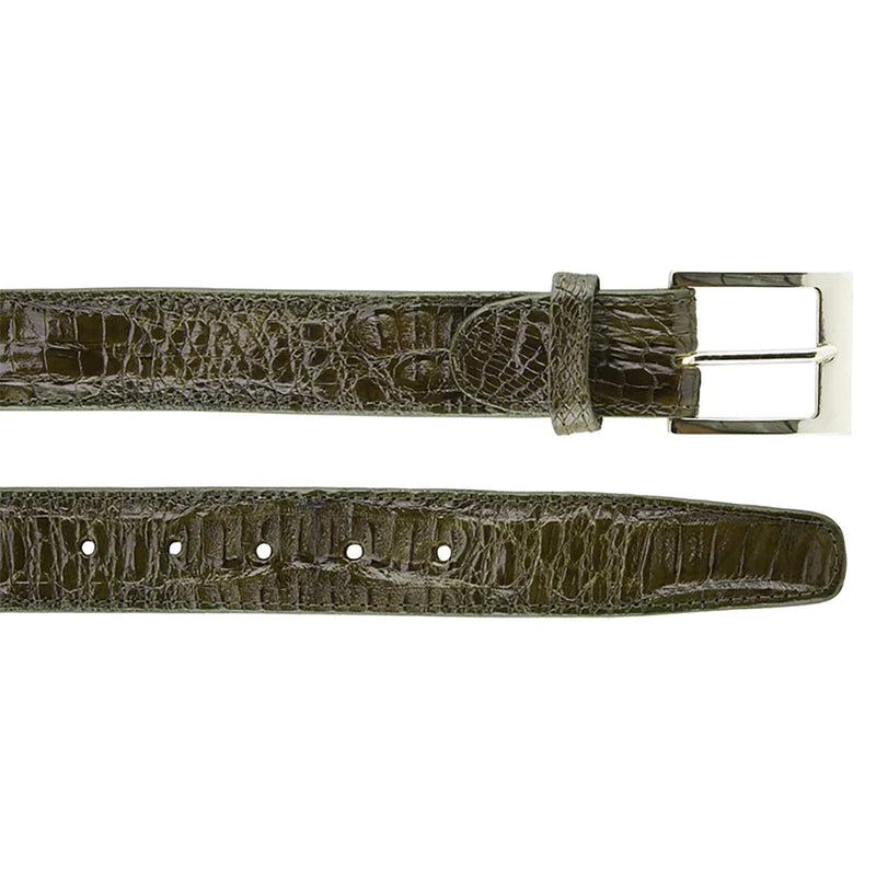 BELVEDERE Belts OLIVE / 44 Belvedere-Crocodile belt -Caiman