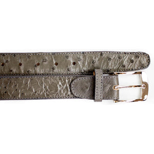 BELVEDERE Belts GRAY / 44 Belvedere-Ostrich Quill Belt