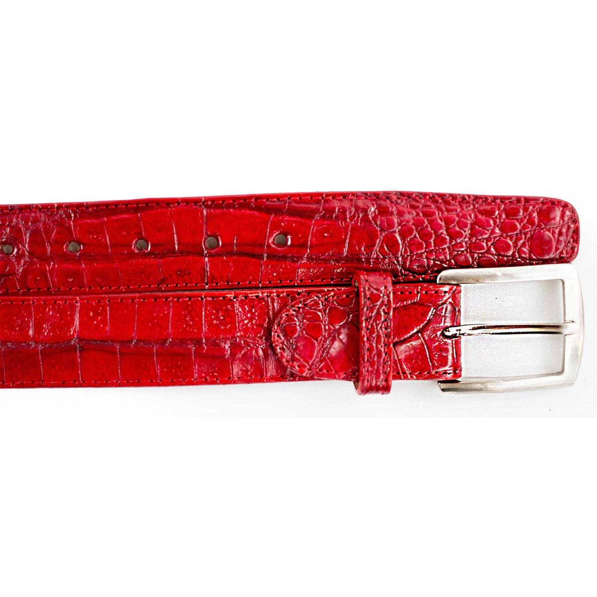 Belvedere Shoes Belts Red / 44 Belvedere-Crocodile belt -Caiman