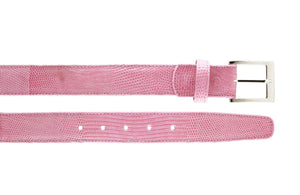 Belvedere Shoes Belts Rose Pink / 44 Lizard Belt- Rose Pink