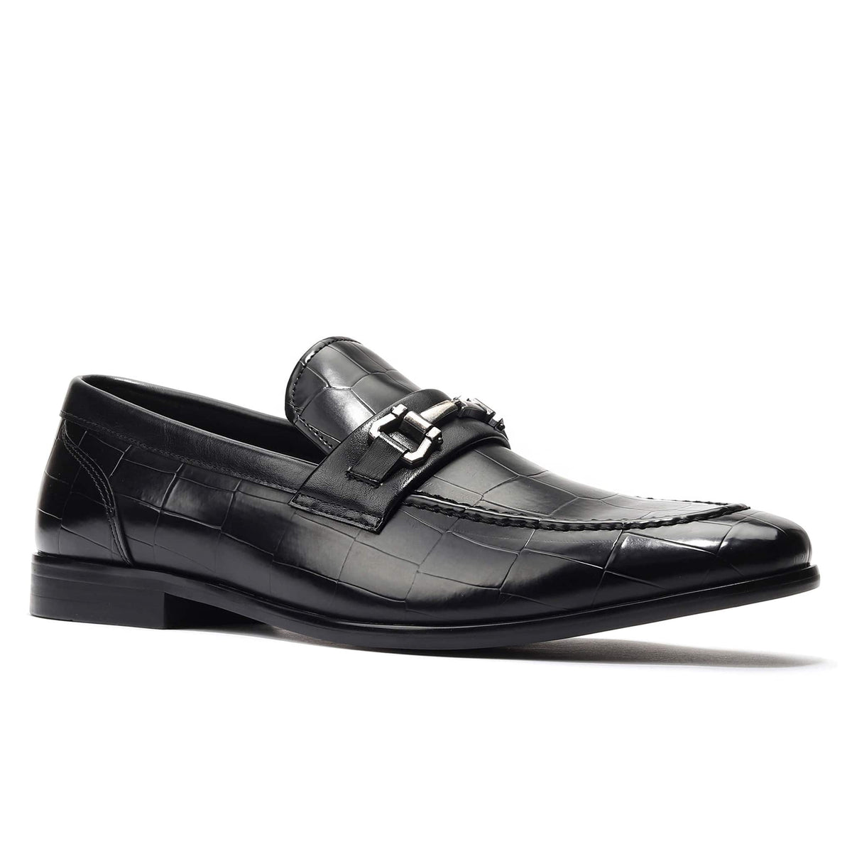 BONAFINI ENTERPRISES INC F T BLACK / 7.0 Bonafini  MOCASSINO Croc Print Bit Loafer C-550