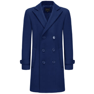 BRAVEMAN SUITING COMPANY J CF INDIGO / S BRAVEMAN 3/4 DOUBLEBREASTED COAT-DWC01