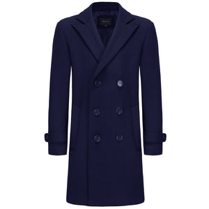 BRAVEMAN SUITING COMPANY J CF NAVY / S BRAVEMAN 3/4 DOUBLEBREASTED COAT-DWC01