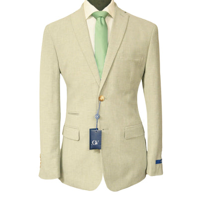 BRAVEMAN SUITING COMPANY J CS SAGE / 40 REG GINO VITALE LINEN SPORTS COAT/LB-100