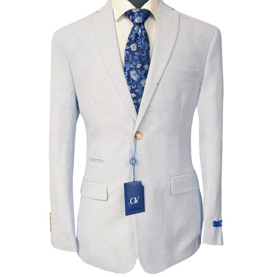 BRAVEMAN SUITING COMPANY J CS BLUE / 40 REG GINO VITALE LINEN SPORTS COAT/LB-100