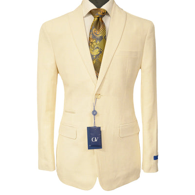 BRAVEMAN SUITING COMPANY J CS NATURAL / 40 REG GINO VITALE LINEN SPORTS COAT/LB-100