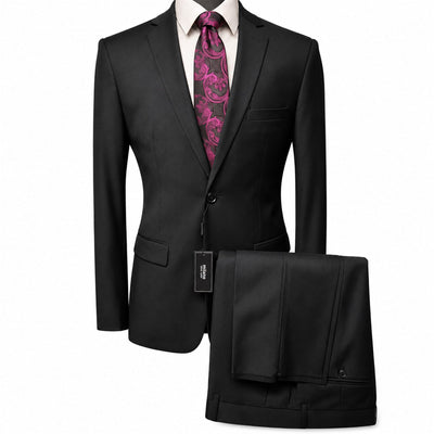 BRAVEMAN SUITING COMPANY U S M BLACK / 34S Milano Modern Fit 2-Piece Suit - MZ200