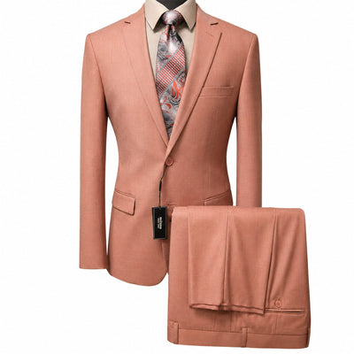 BRAVEMAN SUITING COMPANY U S M PINK / 50R Milano Modern Fit 2-Piece Suit - MZ200