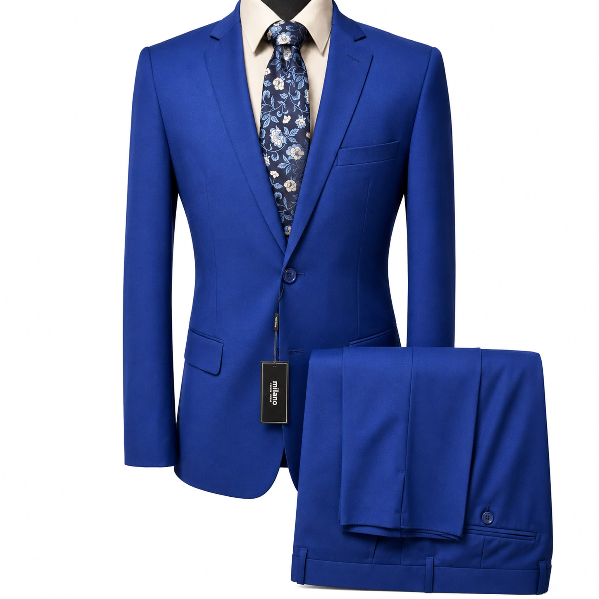 BRAVEMAN SUITING COMPANY U S M ROYAL / 38R Milano Modern Fit 2-Piece Suit - MZ200