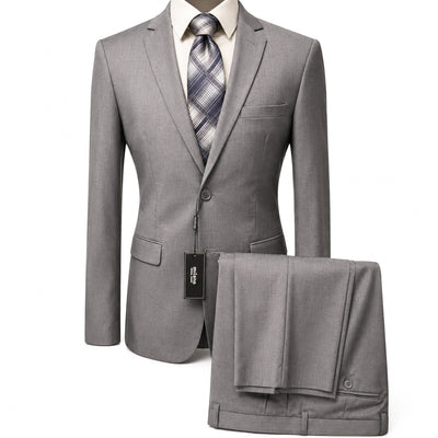 BRAVEMAN SUITING COMPANY U S M LT.GRAY / 34S Milano Modern Fit 2-Piece Suit - MZ200