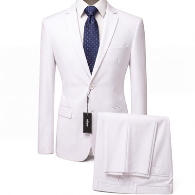 BRAVEMAN SUITING COMPANY U S M WHITE / 34S QUALITY Modern Fit Suit