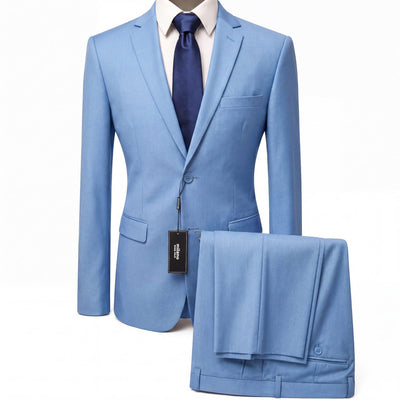 BRAVEMAN SUITING COMPANY U S M SKY BLU / 38R QUALITY Modern Fit Suit