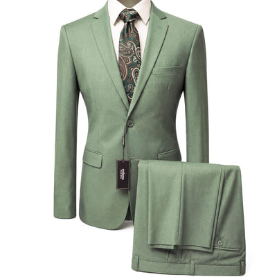 BRAVEMAN SUITING COMPANY U S M SAGE / 38R QUALITY Modern Fit Suit