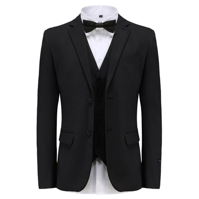 BRAVEMAN SUITING COMPANY U S BLACK / 36 SHORT MILANO LABEL REGULAR FIT/Ml900-3pc
